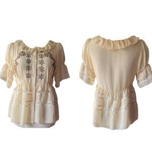 Ever wind chiffon blouse size m